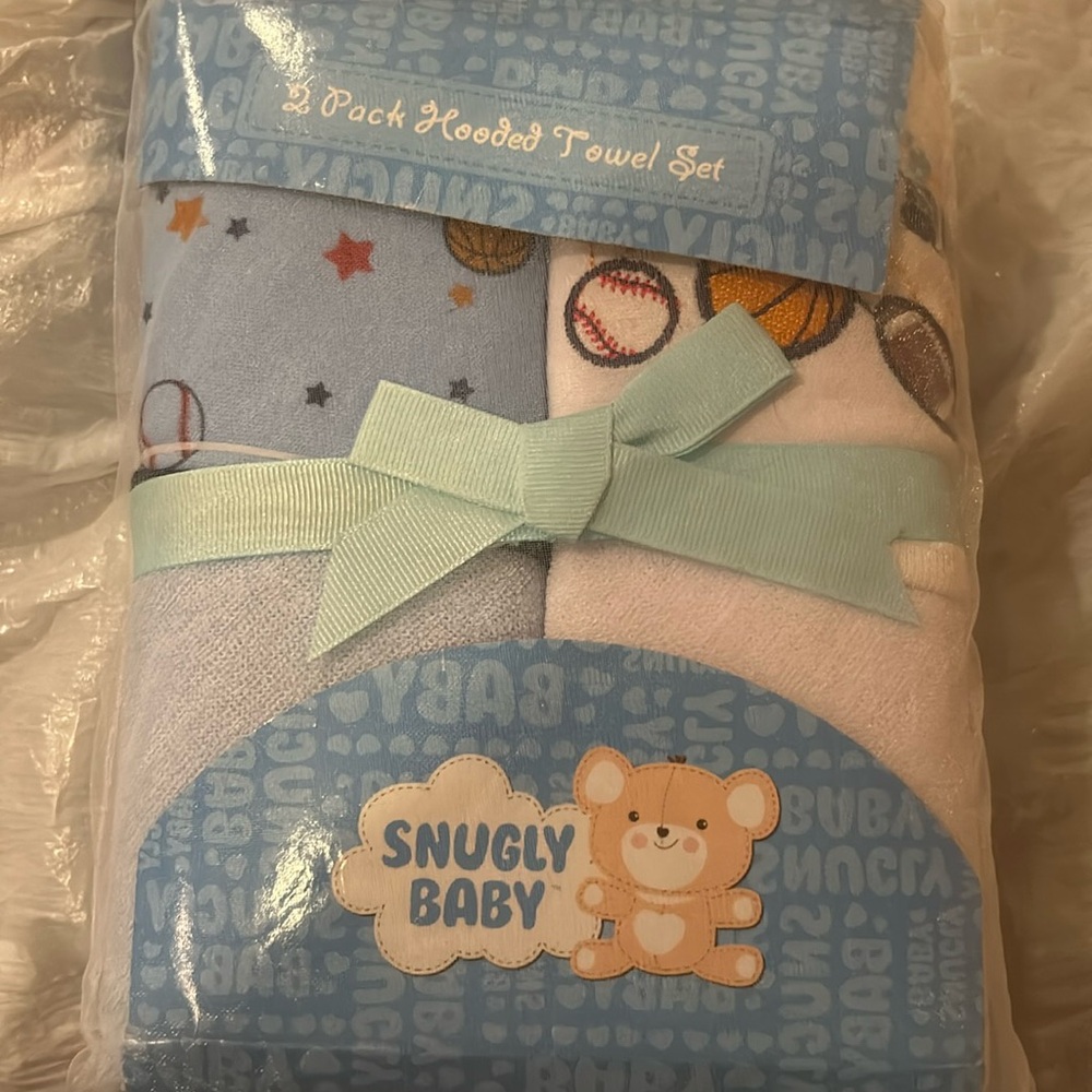 Nip 2 baby boy hooded towels